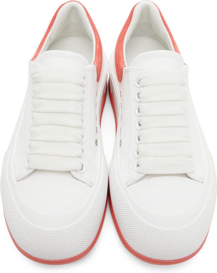 Alexander McQueen White & Pink Plimsoll Sneakers