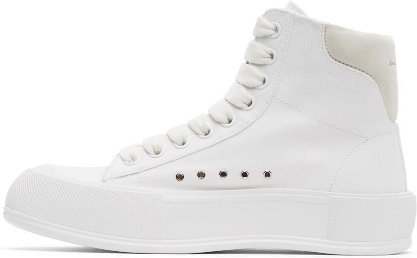 Alexander McQueen White Deck Plimsoll High-Top Sneakers - Picture 4