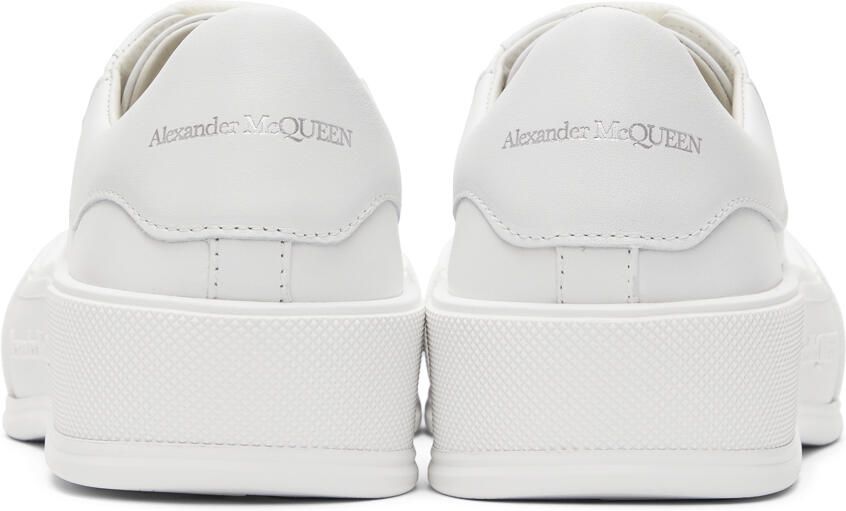 Alexander McQueen White Leather Deck Plimsoll Sneakers - Picture 2