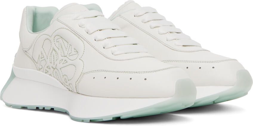 Alexander McQueen White Leather Sneakers - Picture 2