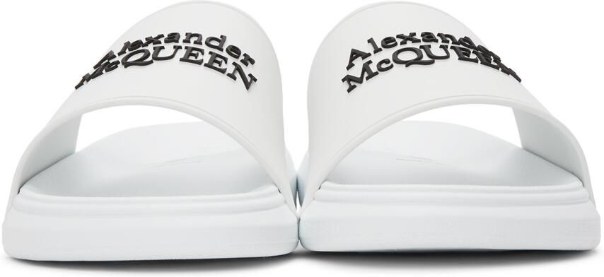 Alexander McQueen White Logo Pool Slides - Picture 2