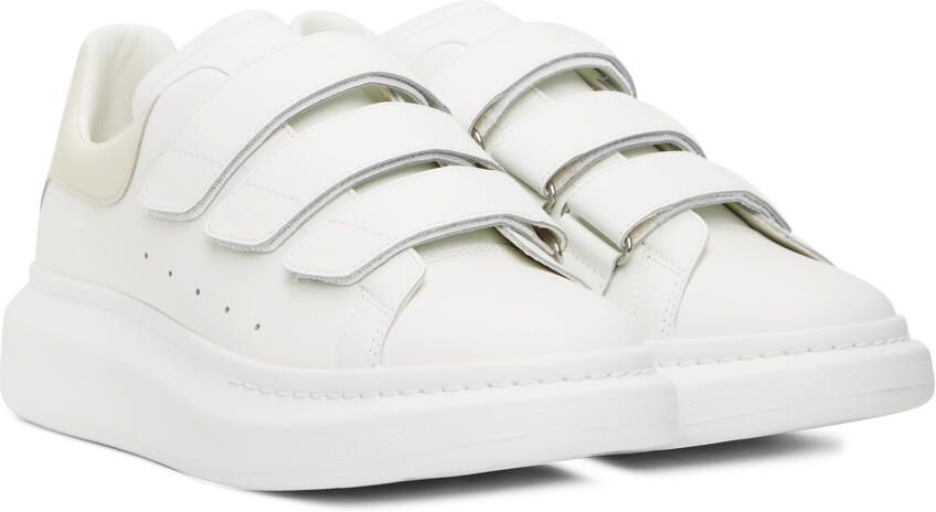 Alexander McQueen White Oversized Triple Strap Sneakers - Picture 2
