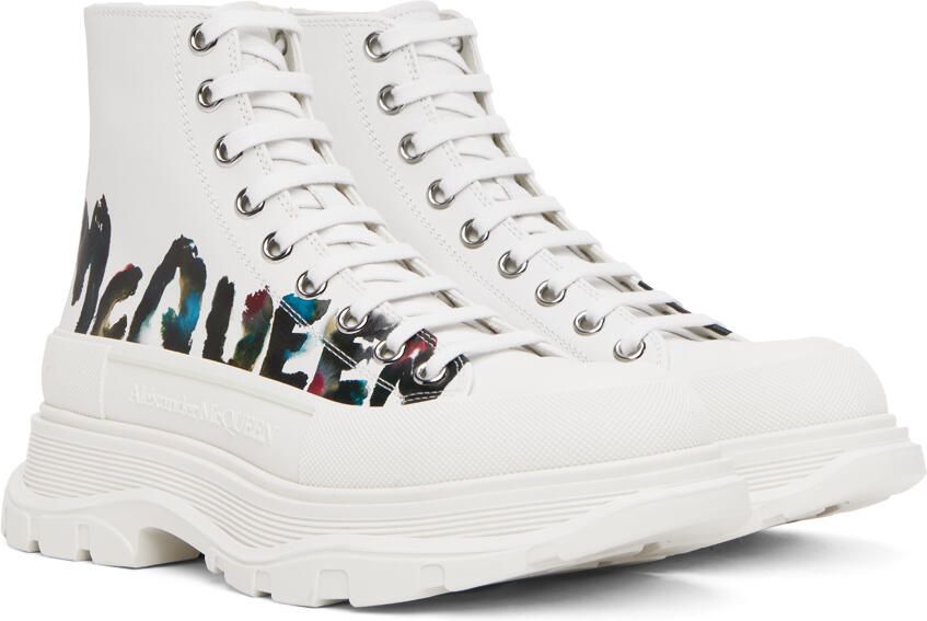 Alexander McQueen White Printed Sneakers - Picture 2