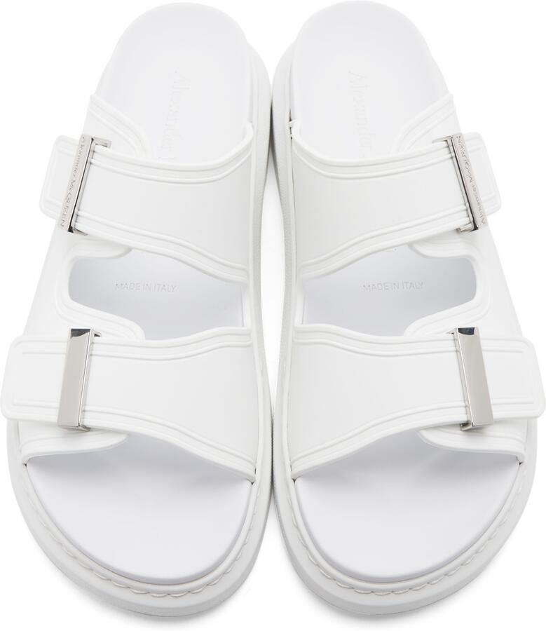 Alexander McQueen White Rubber Hybrid Slides