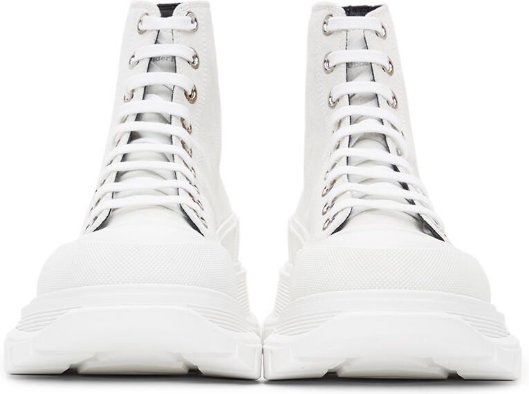Alexander McQueen White Suede Tread Slick Sneakers - Picture 3