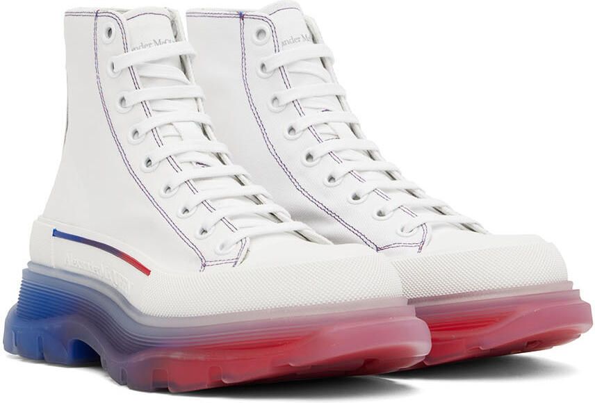 Alexander McQueen White Tread Slick Hi Sneakers - Picture 2