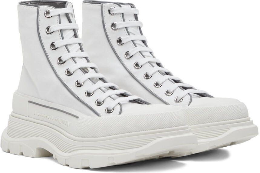 Alexander McQueen White Tread Slick High Sneakers - Picture 2