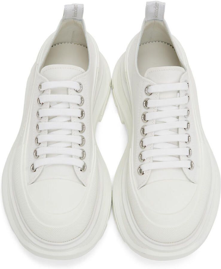 Alexander McQueen White Tread Slick Platform Low Sneakers