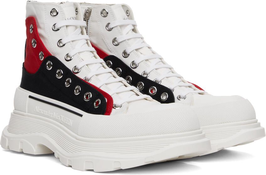 Alexander McQueen White Tread Slick Sneakers - Picture 2