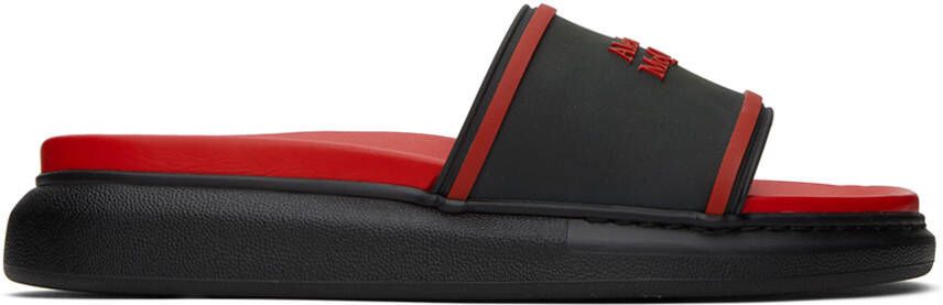 Alexander McQueen Black & Red Logo Pool Slides - Picture 4
