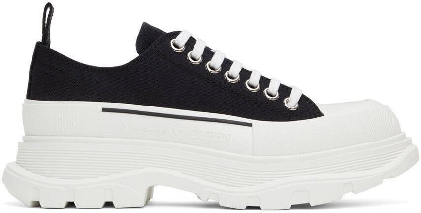 Alexander McQueen Black & White Low Tread Slick Sneakers - Picture 4