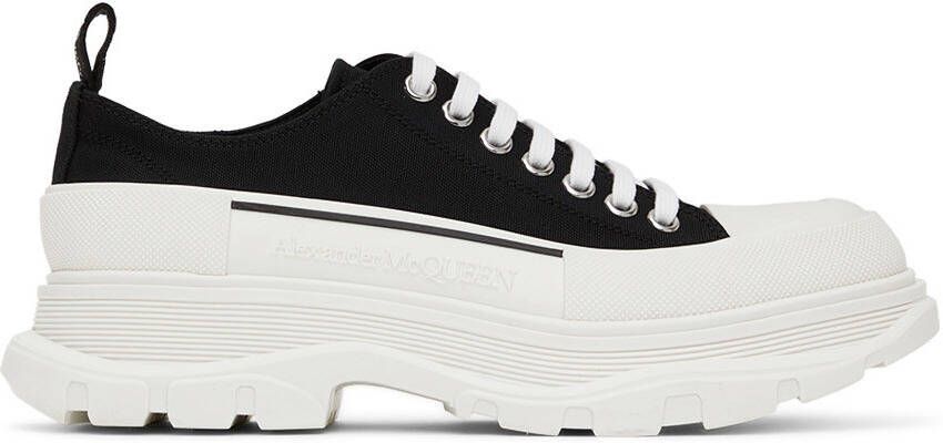 Alexander McQueen Black & White Tread Slick Sneakers - Picture 5