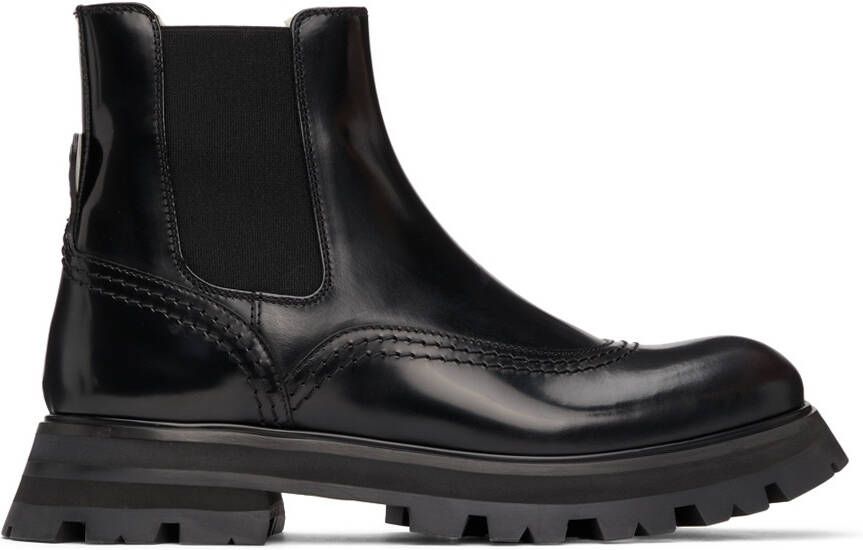 Alexander McQueen Black Brogue Boots - Picture 5