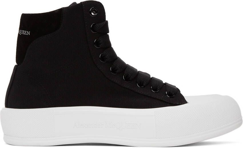 Alexander McQueen Black Deck Plimsoll High Top Sneakers - Picture 5