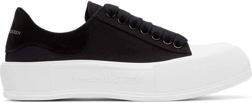 Alexander McQueen Black Deck Plimsoll Sneakers - Picture 5