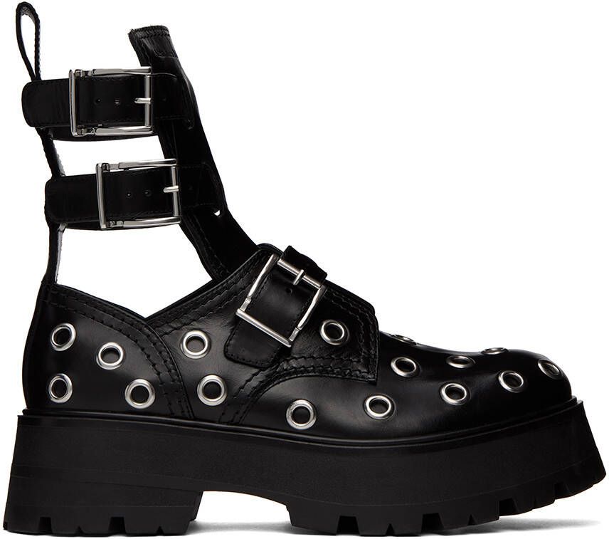 Alexander McQueen Black Eyelet Boots