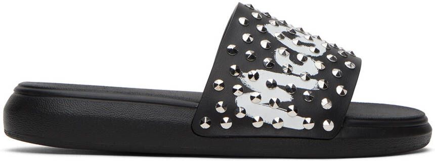 Alexander McQueen Black Graffiti Slides - Picture 4