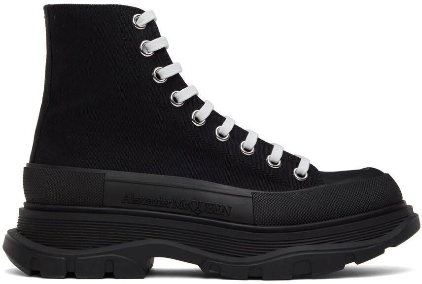Alexander McQueen Black High Tread Slick Sneakers - Picture 5