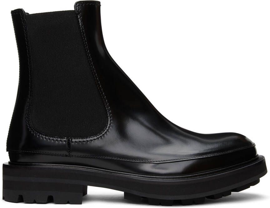 Alexander McQueen Black Leather Chelsea Boots