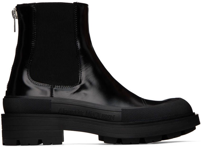 Alexander McQueen Black Leather Chelsea Boots - Picture 5