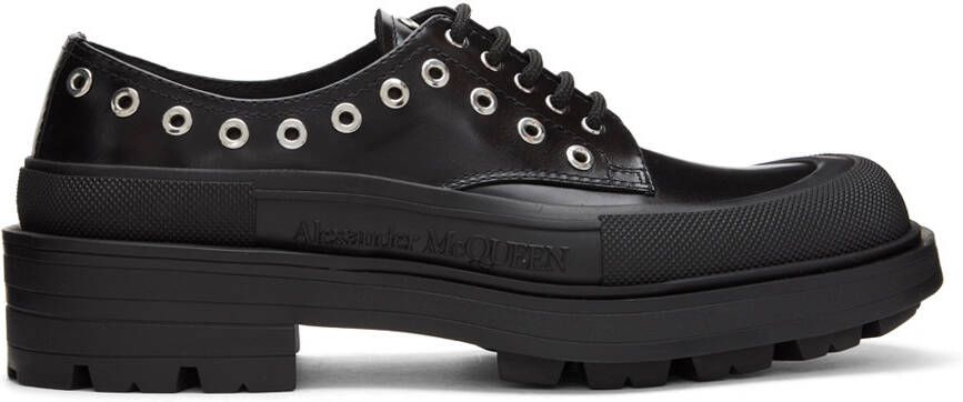Alexander McQueen Black Leather Derbys - Picture 5