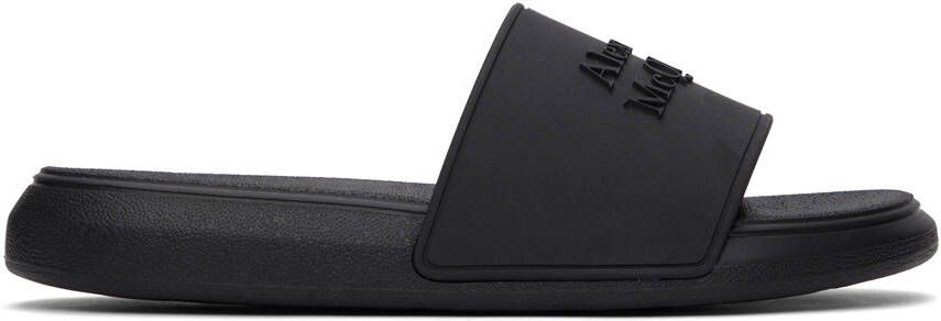 Alexander McQueen Black Logo Pool Slides - Picture 4