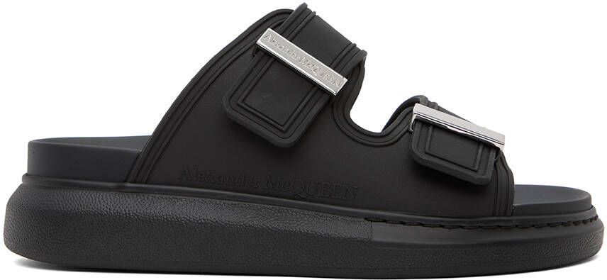 Alexander McQueen Black Oversized Hybrid Slides - Picture 5