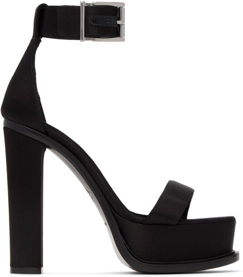 Alexander McQueen Black Platform Heeled Sandals - Picture 5
