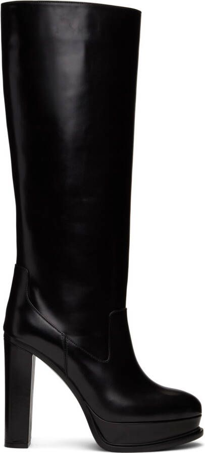 Alexander McQueen Black Pull-On Platform Boots