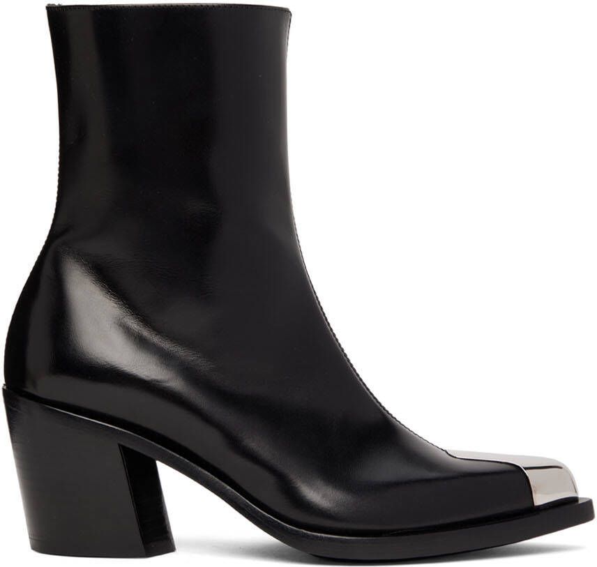 Alexander McQueen Black Punk Ankle Boots - Picture 5