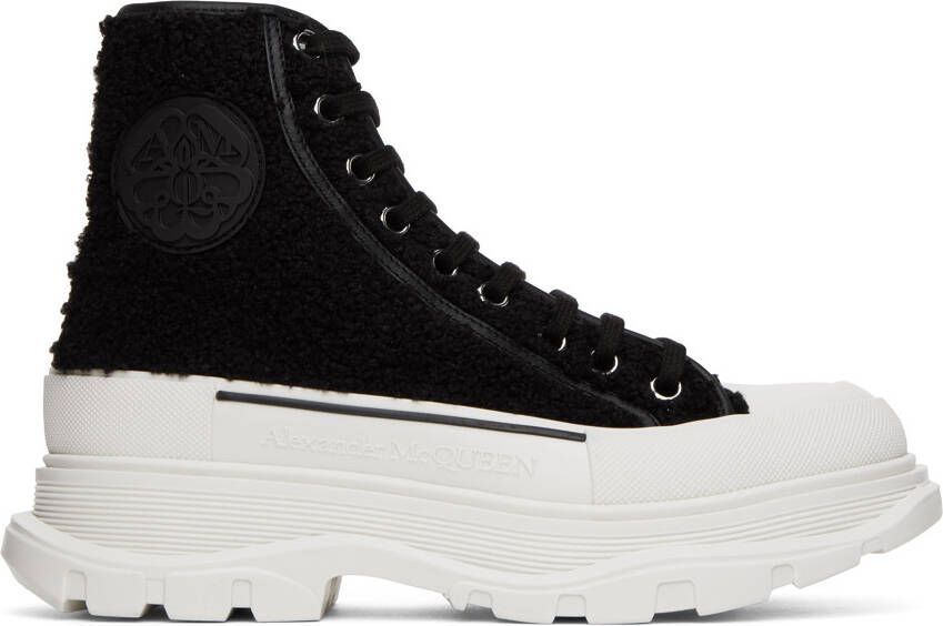 Alexander McQueen Black Shearling Sneakers - Picture 5