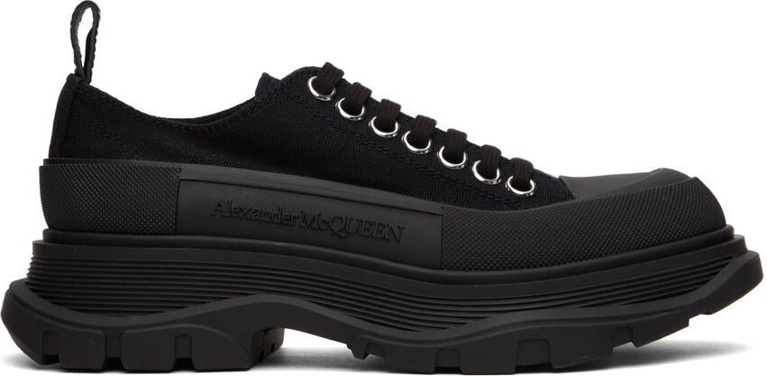 Alexander McQueen Black Slick Sneakers - Picture 5
