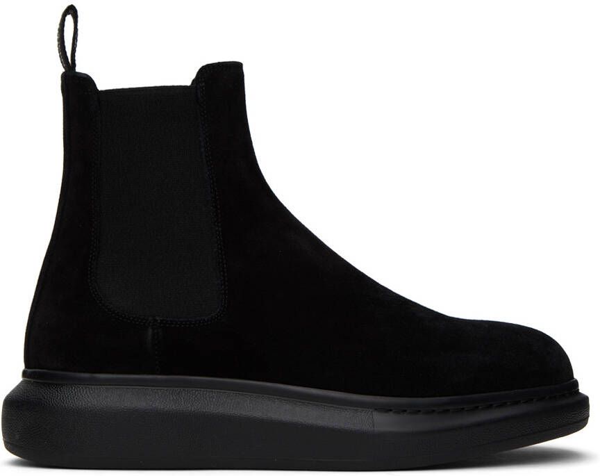 Alexander McQueen Black Suede Chelsea Boots - Picture 4