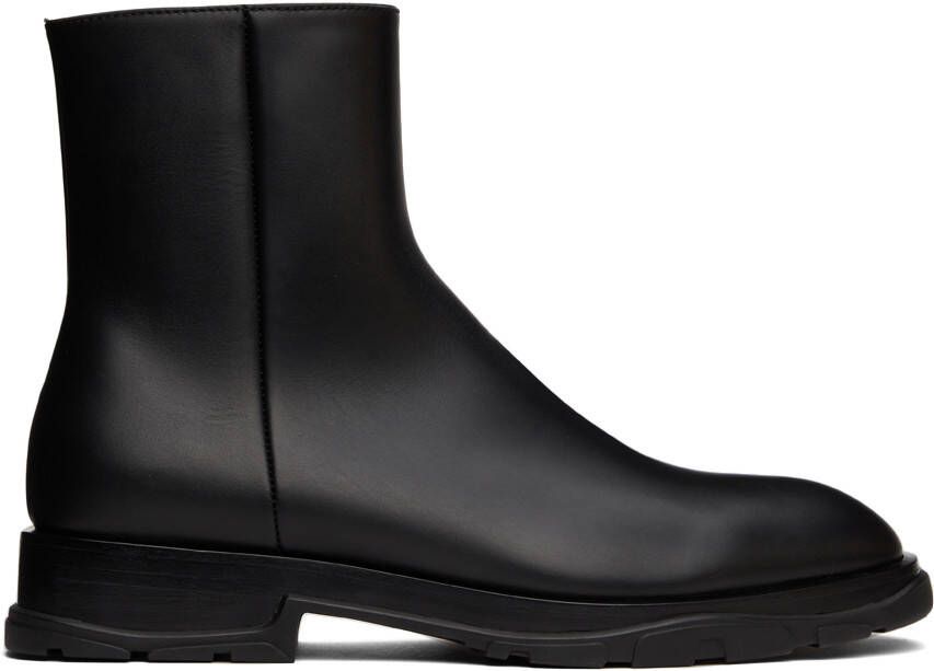 Alexander McQueen Black Swilly Zip-Up Boots - Picture 4