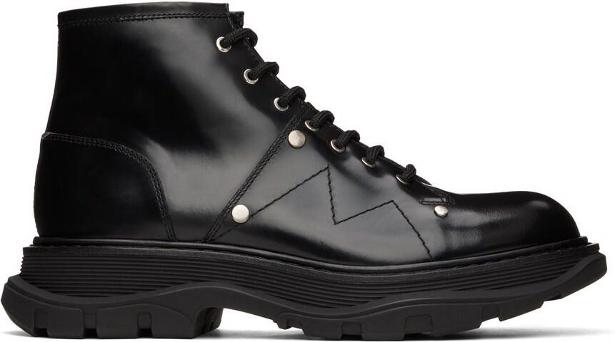 Alexander McQueen Black Tread Slick Boots