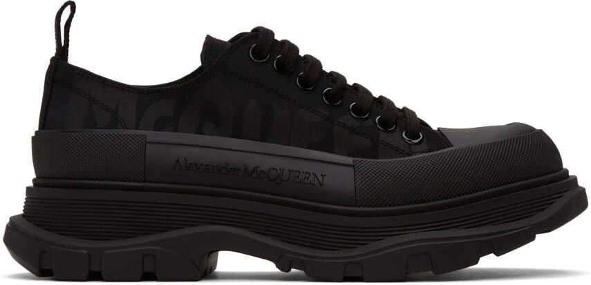 Alexander McQueen Black Tread Slick Low Sneakers - Picture 4