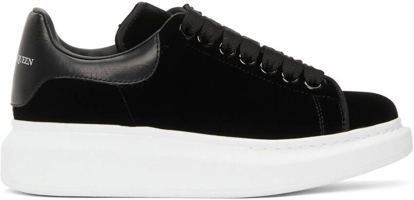 Alexander McQueen Black Velvet Oversized Sneakers - Picture 4