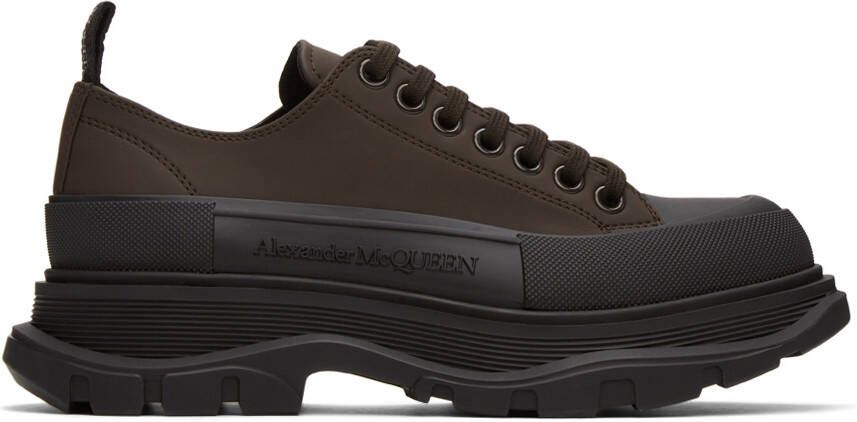 Alexander McQueen Brown Tread Slick Low Sneakers - Picture 4