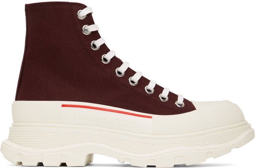 Alexander McQueen Burgundy Tread Slick Sneakers