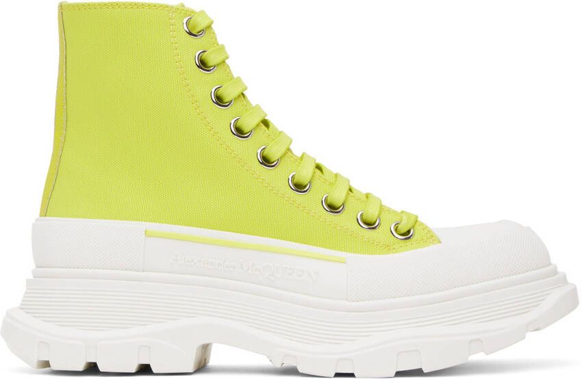 Alexander McQueen Green Tread Slick High Sneakers - Picture 5