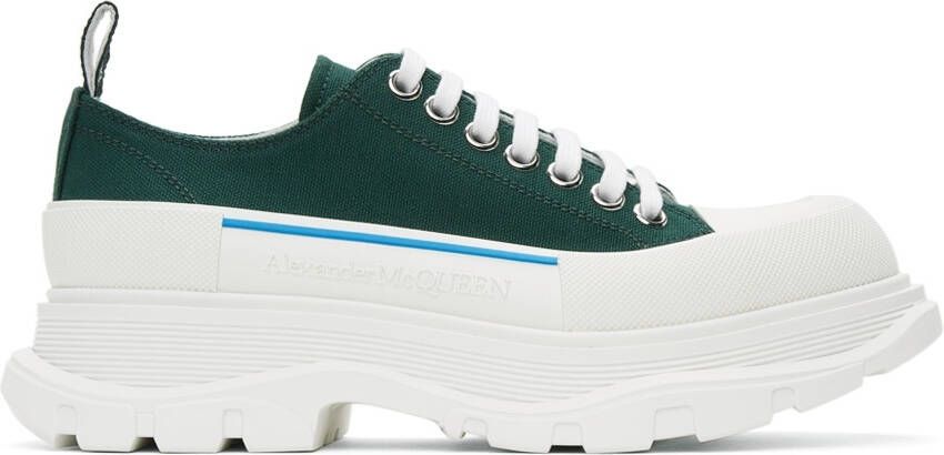 Alexander McQueen Green Tread Slick Low Sneakers - Picture 5