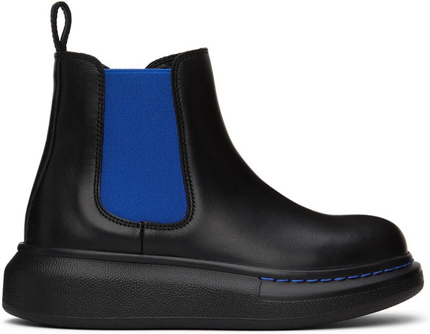 Alexander McQueen Kids Black & Blue Hybrid Chelsea Boots