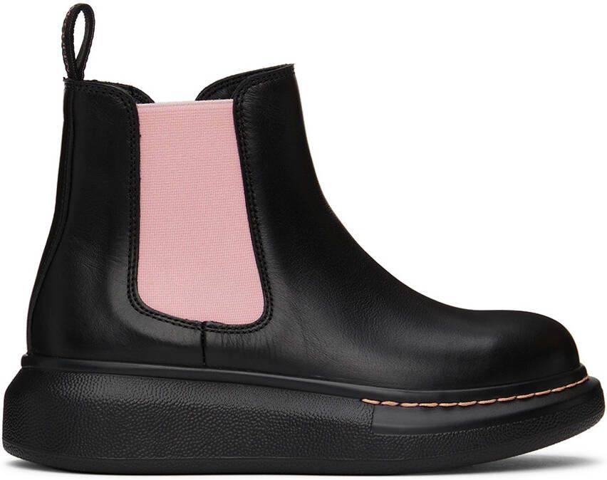 Alexander McQueen Kids Black & Pink Hybrid Chelsea Boots