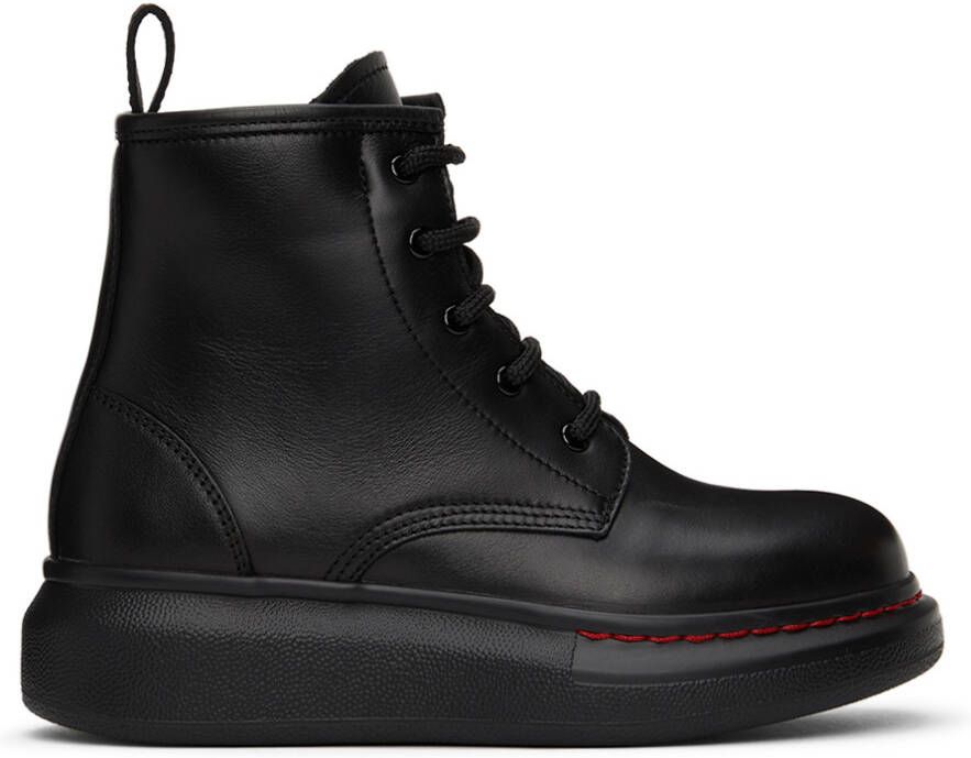 Alexander McQueen Kids Black Lace-Up Boots - Picture 5