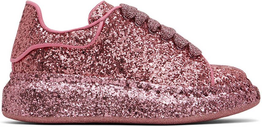 Alexander McQueen Kids Pink All Over Glitter Sneakers - Picture 5