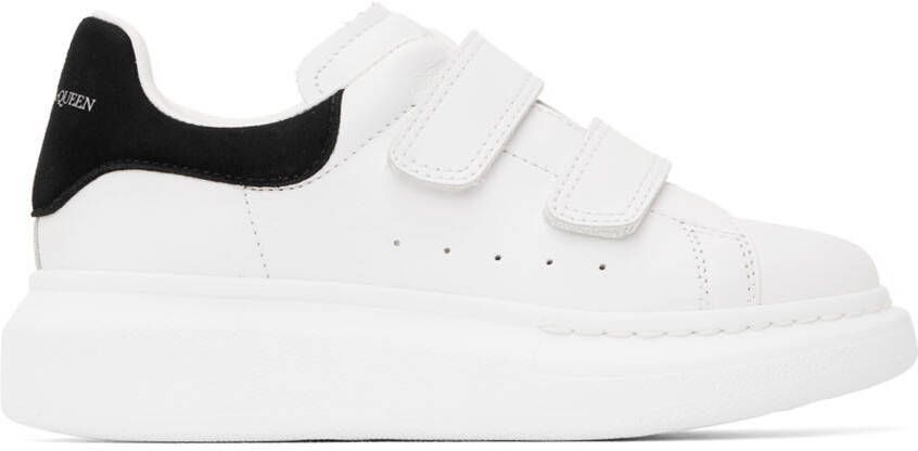 Alexander McQueen Kids White & Black Oversized Velcro Sneakers - Picture 5