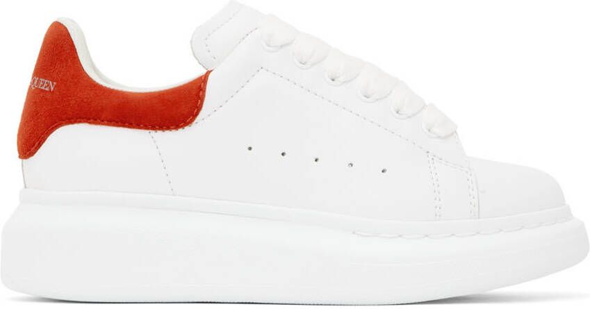Alexander McQueen Kids White & Red Oversized Sneakers - Picture 5