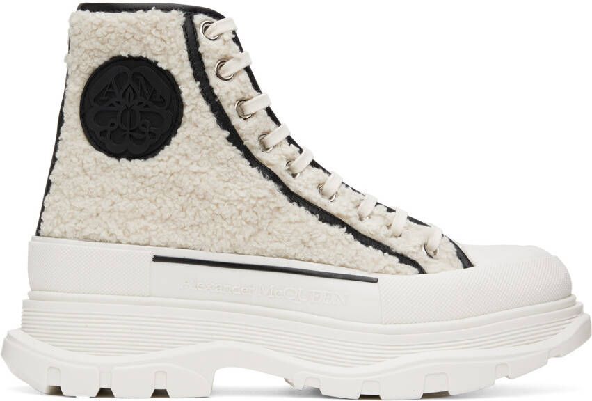 Alexander McQueen Off-White Shearling Tread Slick Sneaker