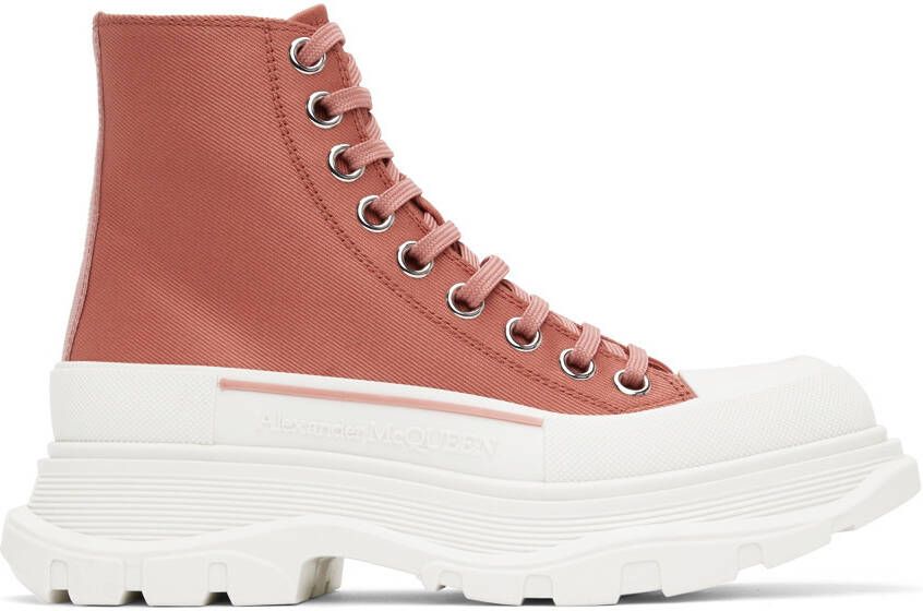 Alexander McQueen Pink Tread Slick High Sneakers - Picture 5