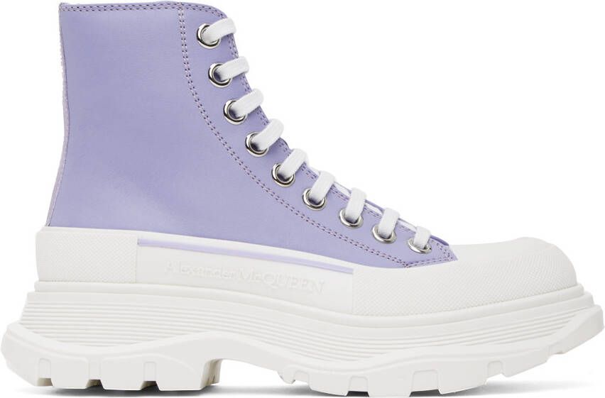 Alexander McQueen Purple Tread Slick Sneakers - Picture 5